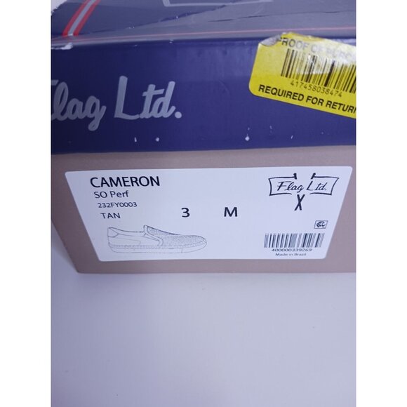 Flag Ltd. CAMERON Slip On Leather Tan Shoes Youth Boys Size 3 With Box - Picture 6 of 7